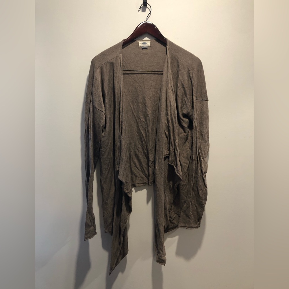 Old Navy Taupe Draped Open-Front Women's Cardigan